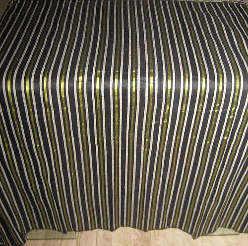 silk dupioni silk 44&quot; Yellow,Black &amp; White color stripes DUPS16[4] available for bulk preorder
