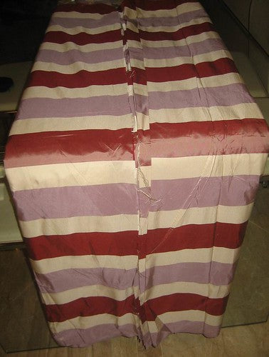 SILK TAFFETA FABRIC multi colour horizontal stripes 54&quot; wide