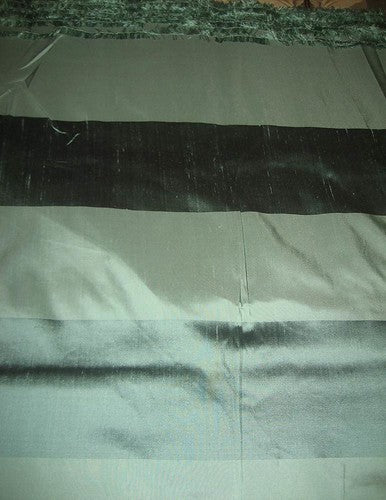 Silk dupioni silk 54&quot; Light &amp; Dark Sea Green colour stripes DUPS39[1]