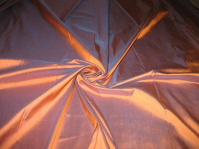 silk dupioni silk 54&quot; width -Rust x Dark Lavender colour