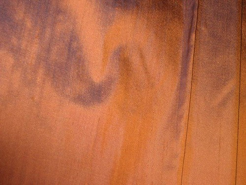 silk dupioni silk 54&quot; width -Rust x Dark Lavender colour