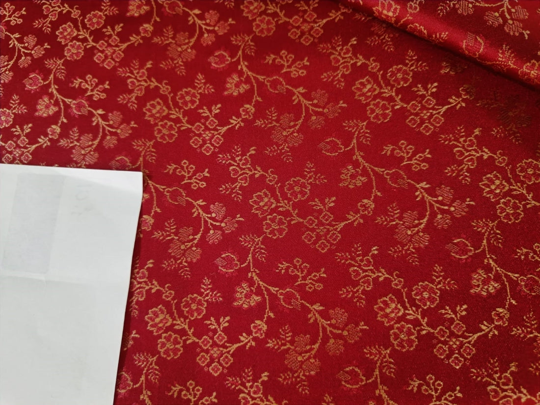 Brocade jacquard fabric 44" wide available in four colors BRO871 red, mango and pink,aubergine green, gold and pink.,