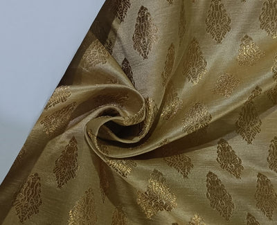 Brocade jacquard fabric 44" wide available in three designs BRO842[2,3,4] LIGHT GOLD,DARK GOLD,GOLD AND PINK ROSE MOTIF
