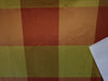 silk dupioni silk 54&quot; width-Orange &  Green colour Plaids 44" wide DUPC30