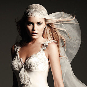 Silk Tulle silver border & silver polka dots FABRIC 44&quot; wide