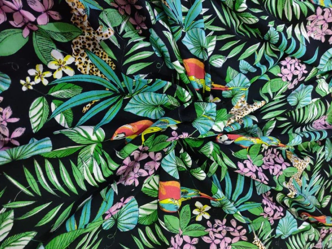 Crepe jungle print fabric ~ 44&quot; wide