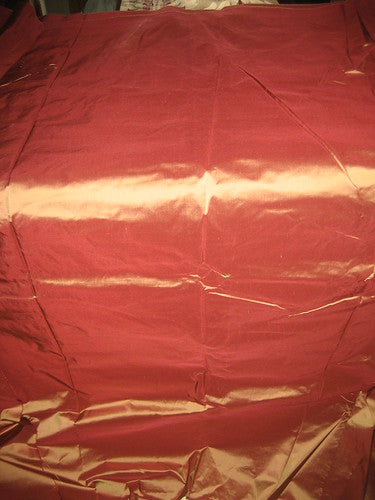 SILK TAFFETA FABRIC ~Brown with gold shot~54&quot; wide