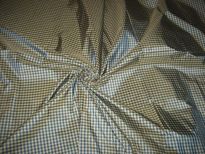 SILK TAFFETA FABRIC Navy blue,green and white colour plaid 54&quot; wide TAFC1[5]