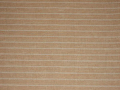 Superb Quality Linen Club Peach with white horizontal stripe Fabric ~ 58&quot; wide