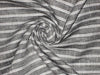 Superb Quality Linen Club Cloudy Grey with 2 white horizontal stripe Fabric ~ 58&quot; wide
