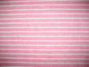 Superb Quality Linen Club Pink with white color horizontal stripe Fabric ~ 58&quot; wide