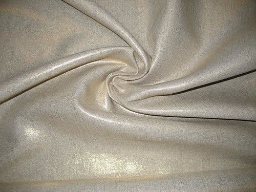 Superb Quality Linen Club fabric 58&quot; Wide Sand Gold colour Foil print