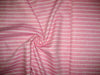 Superb Quality Linen Club Pink with white color horizontal stripe Fabric ~ 58&quot; wide