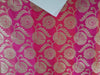 Brocade fabric stripes of two shades of hot pink with white gold floral color 44" wide BRO867[3]