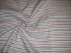 Superb Quality Linen Club White with baby pink grey and blue horizontal stripes Fabric ~ 58&quot; wide