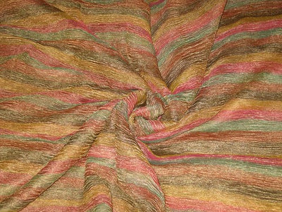 36 INCHES WIDE~ RICH Multi colour horizontal stripes