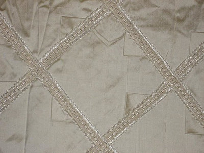 Silk dupioni  rich ivory diamond pintuck design 54" width~ with lace embroidered DUPP24[1]