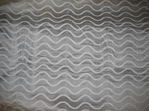 Silk Organza horizontal Jacquard design running lengthwise~Width 44