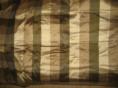 silk dupioni plaids 54&quot;-brown 3&quot; x 3&quot; plaids