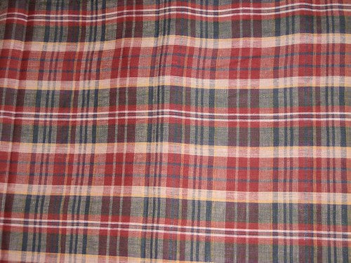 Linen Multi color plaids Fabric ~ 44&quot; wide