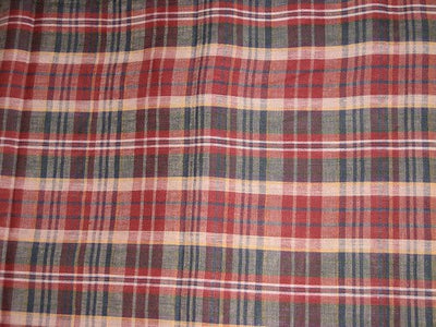 Linen Multi color plaids Fabric ~ 44&quot; wide