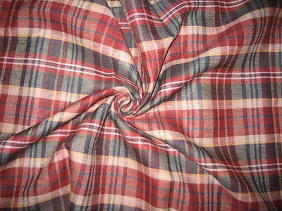 Linen Multi color plaids Fabric ~ 44&quot; wide