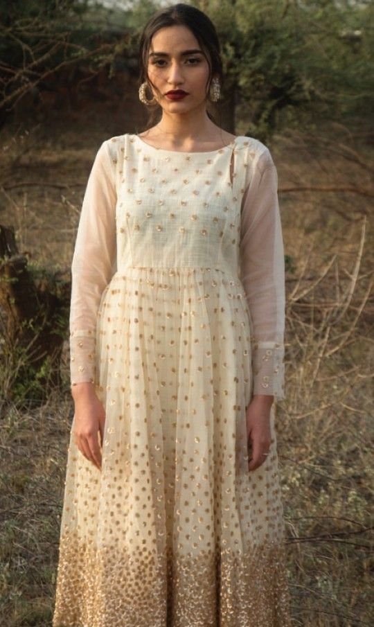 chanderi silk dress MUKAISH CHANDERI SILK DRESS