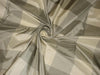 Silk Taffeta Fabric Silver Grey &amp; Ivory plaids 54&quot;