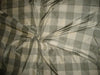 Silk Taffeta Fabric Silver Grey &amp; Ivory plaids 54&quot;
