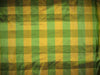 Silk Taffeta Fabric Green Yellow colour plaids 54" wide
