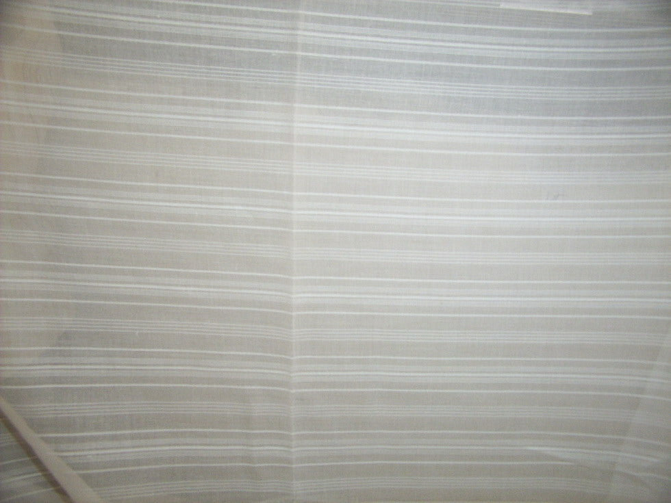 white cotton voile 58&quot;wide self stripes