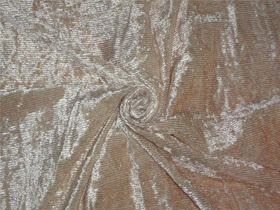 Beige Devore Burnout Velvet Stripes fabric 44" wide [6458]