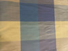 100% Silk Dupioni Fabric Plaids yellow x blue x cream color 54" wide DUP#C101[1]