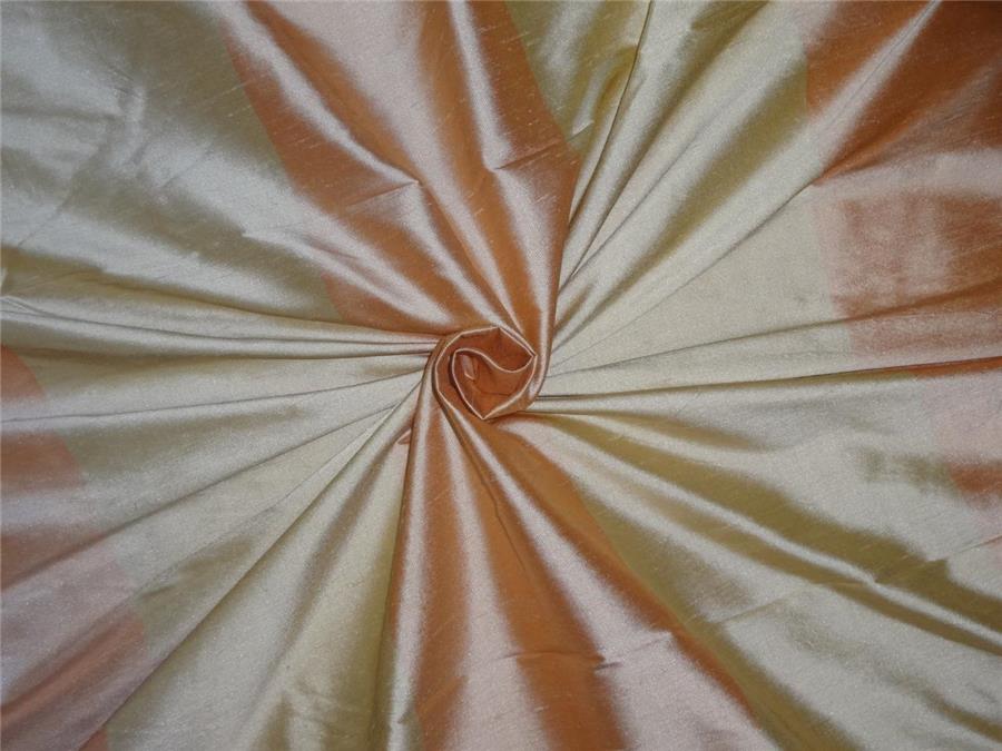 Silk Dupioni Fabric 54&quot; Peach X Cream Color Stripes