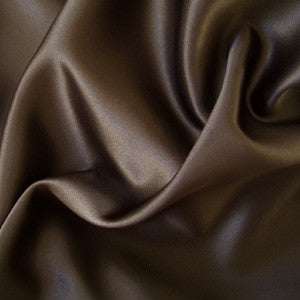 100% Silk Satin fabric 44&quot;-chocolate brown - The Fabric Factory