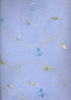 cotton organdy embroidery~blue colour