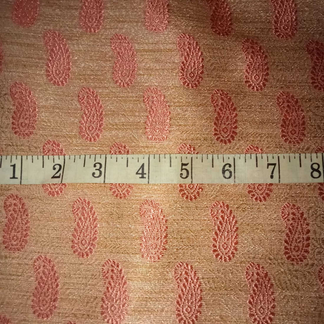 Brocade Fabric Light Gold &amp; Peach color 44" WIDE BRO360[2]