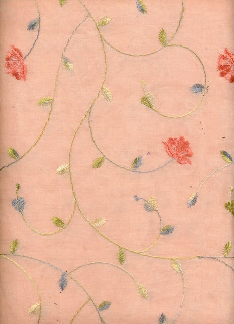 cotton organdy fabric~peach colour