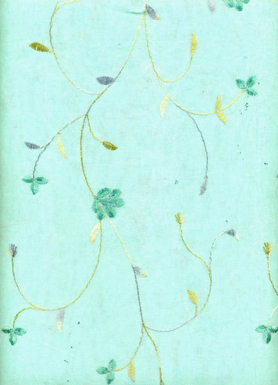 cotton organdy embroidery~light sea green