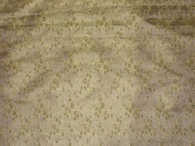 Silk Brocade~Width 44&quot;Gold,Beige and Green Color