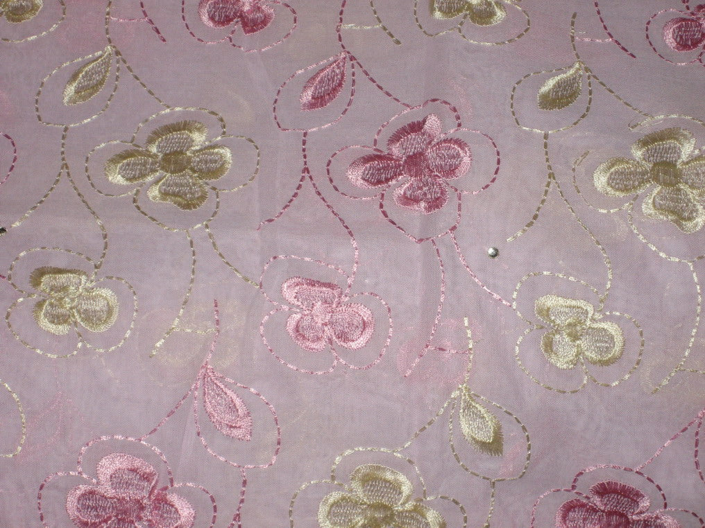 light pink cotton voile 58-embroidered&quot;