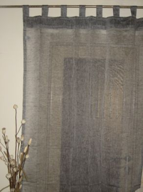 sheer natural grey linen tab top curtains
