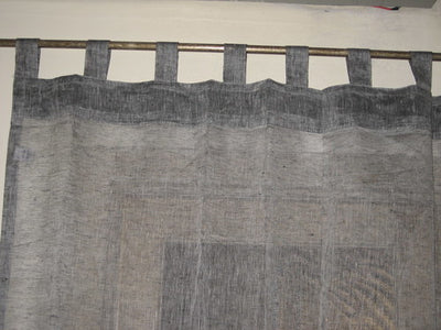 sheer natural grey linen tab top curtains
