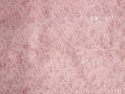 Brocade jacquard fabric Baby pink floral butterflies color 44" wide BRO242[2]