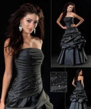 Pure SILK DUPIONI FABRIC Dark Orange x Black colour