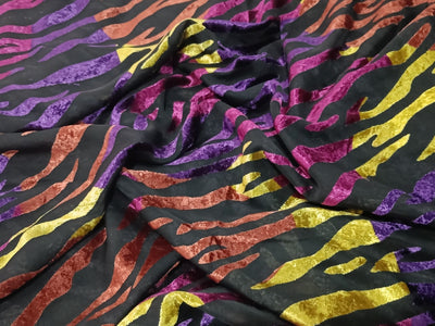 Multi color Devore Polyester Viscose Burnout Velvet fabric available in two prints~ 44" wide