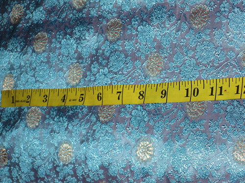 Silk brocade fabric Lavender &amp; Blue colour 44&quot; single length 0.50 cms BRO37[1]