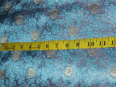Silk brocade fabric Lavender &amp; Blue colour 44&quot; single length 0.50 cms BRO37[1]