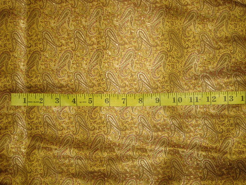 spicy mustard yellow paisley brocade jacquard