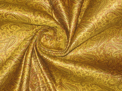 Brocade jacquard spicy mustard yellow paisley  BRO40[1]